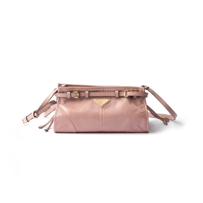 PRADA BONNIE SMALL LEATHER SHOULDER BAG 1BH215 (26*14*12cm)